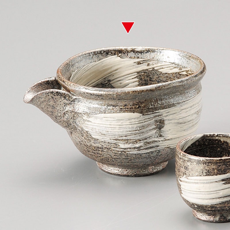 山万 33504-660 刷毛目片口冷酒器(信楽焼) 1個（ご注文単位1個）【直送品】