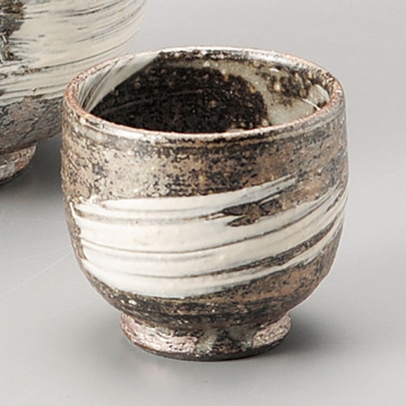 山万 33505-660 刷毛目ぐい呑(信楽焼) 1個(ご注文単位1個)【直送品】