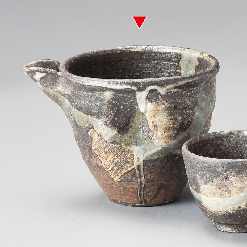 山万 33510-660 窯変刷毛目流し冷酒器(信楽焼) 1個（ご注文単位1個）【直送品】