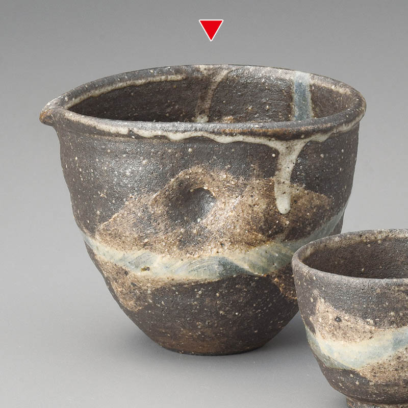 山万 33520-660 窯変刷毛目流し注器(信楽焼) 1個(ご注文単位1個)【直送品】