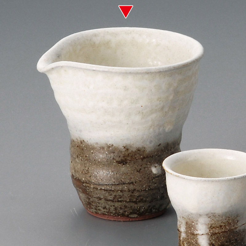 山万 33506-660 灰釉粉引冷酒器(信楽焼) 1個（ご注文単位1個）【直送品】