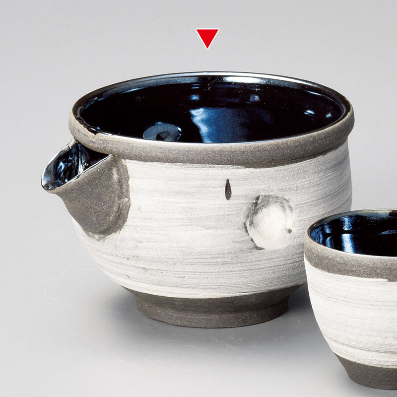 山万 33518-660 光彩白化粧片口冷酒器 丸 信楽 1個（ご注文単位1個）【直送品】