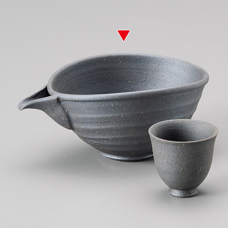 山万 33508-660 黒焼締6.0注器(信楽焼) 1個(ご注文単位1個)【直送品】