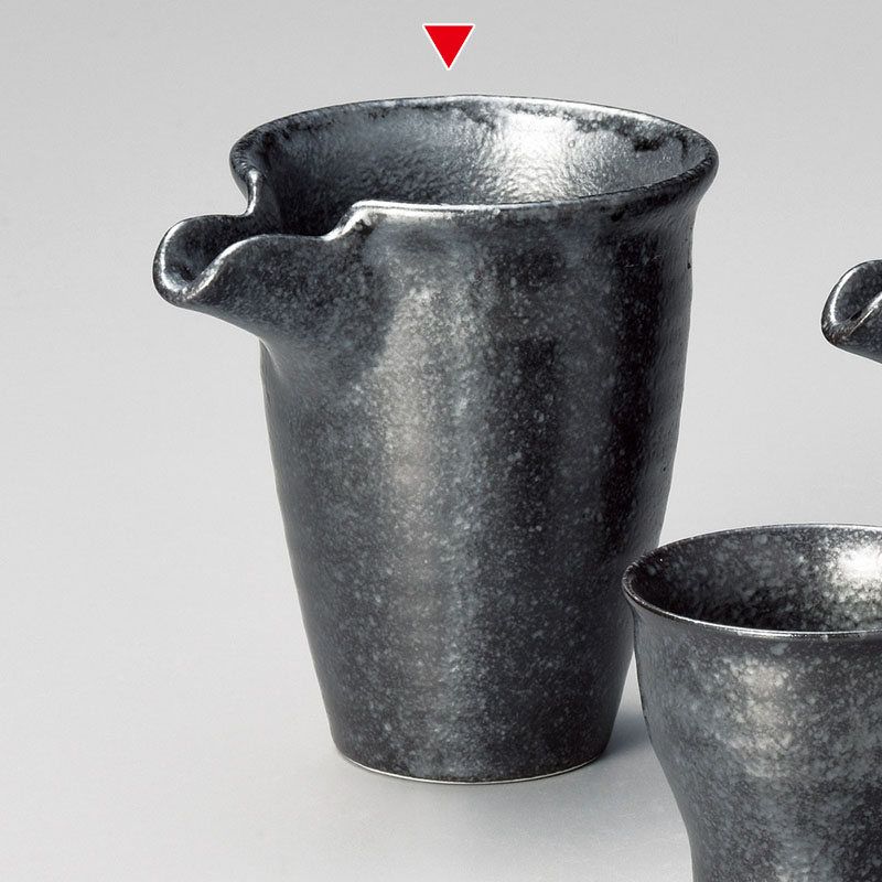 山万 33616-460 銀黒冷酒徳利 1個（ご注文単位1個）【直送品】