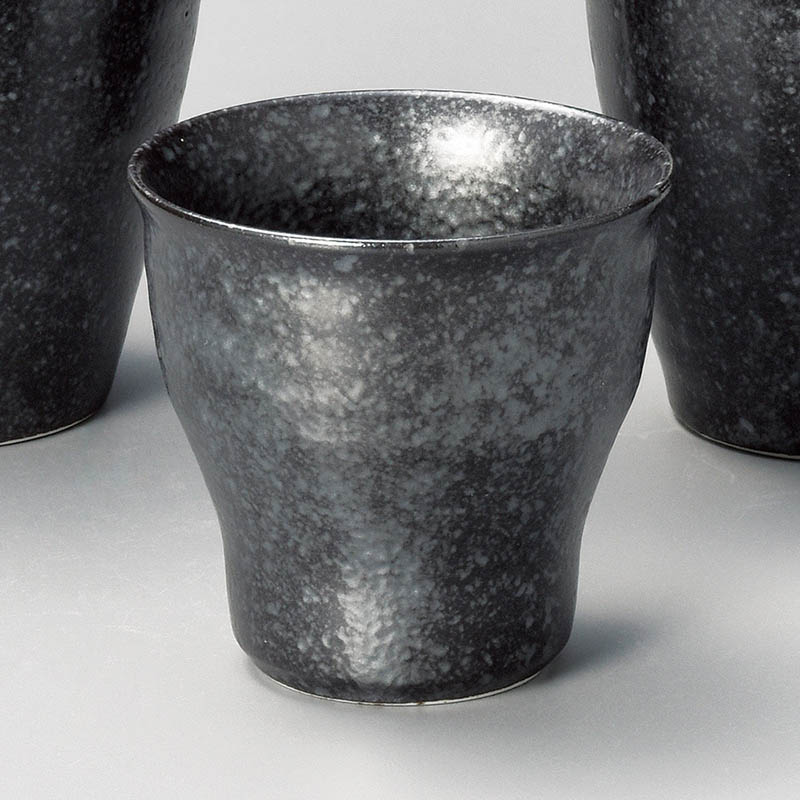 山万 33618-460 銀黒冷酒盃 1個（ご注文単位1個）【直送品】