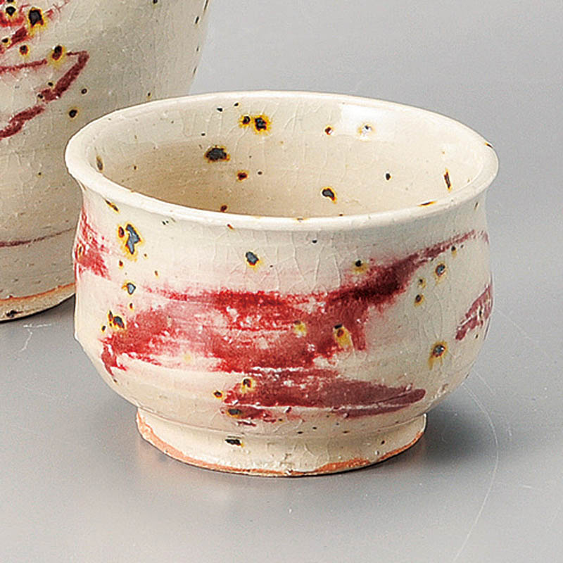 山万 33704-660 赤絵ぐい呑(信楽焼) 1個(ご注文単位1個)【直送品】