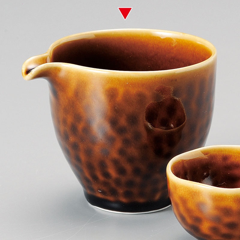 山万 33719-190 アメ片口酒器 1個(ご注文単位1個)【直送品】