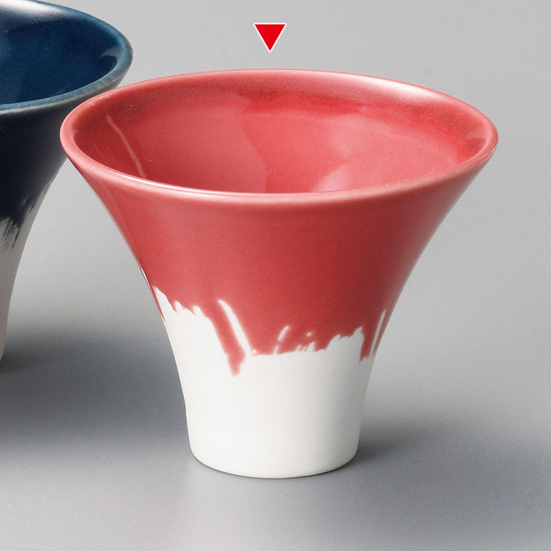 山万 33756-230 富士型ぐい呑 赤釉 1個（ご注文単位1個）【直送品】