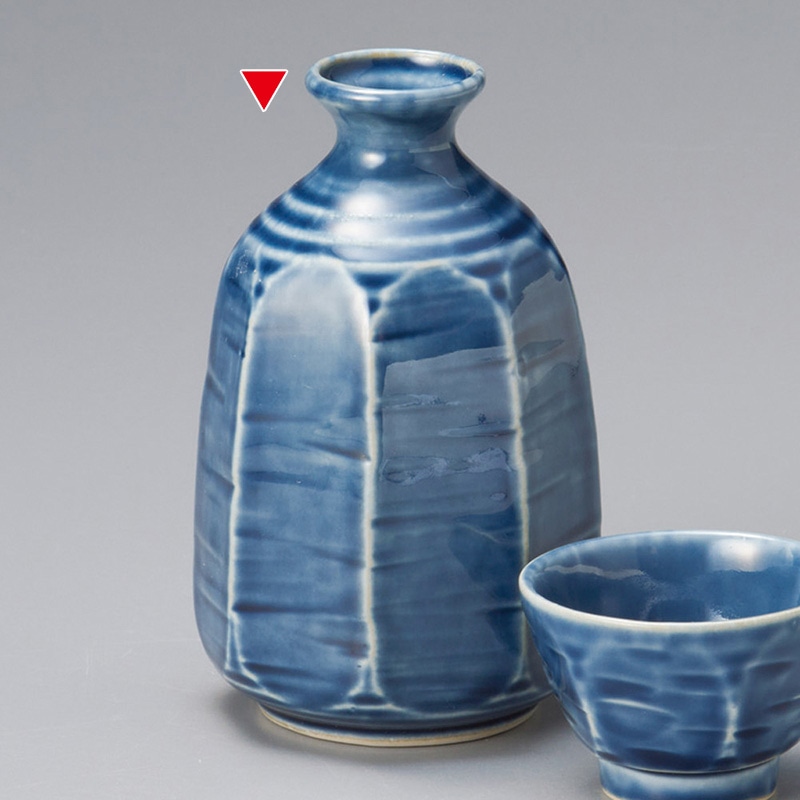山万 33826-450 八角藍色大徳利 1個（ご注文単位1個）【直送品】