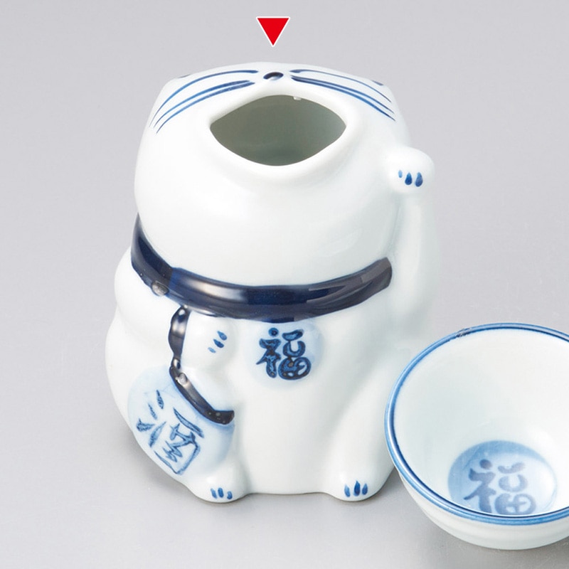 山万 33832-190 招き猫2合徳利 1個（ご注文単位1個）【直送品】