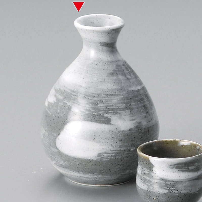 山万 33850-190 灰釉白刷毛目徳利 1個（ご注文単位1個）【直送品】