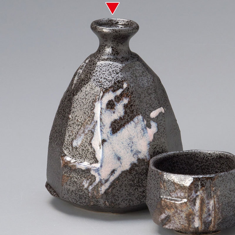 山万 33840-170 手造り風いぶし黒PI飛し2合徳 1個（ご注文単位1個）【直送品】