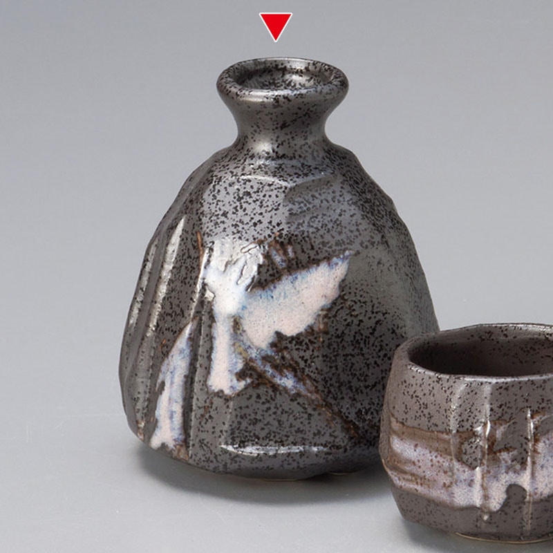 山万 33838-170 手造り風いぶし黒PI飛し1合徳 1個（ご注文単位1個）【直送品】