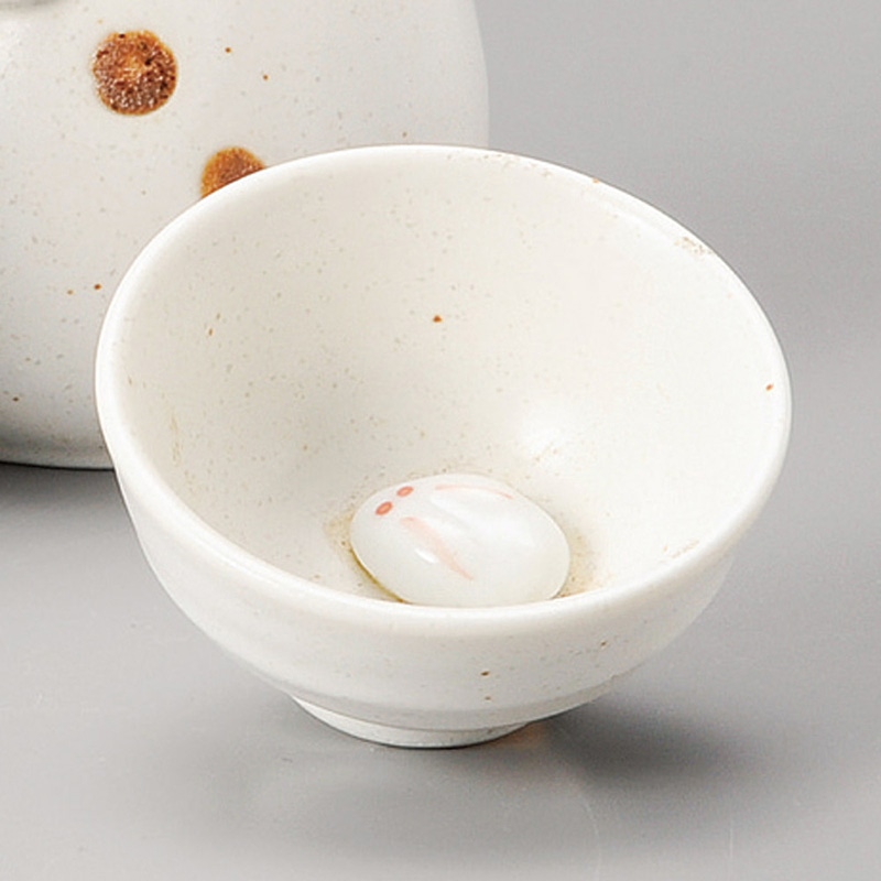 山万 34030-460 うさぎ盃(白) 1個（ご注文単位1個）【直送品】