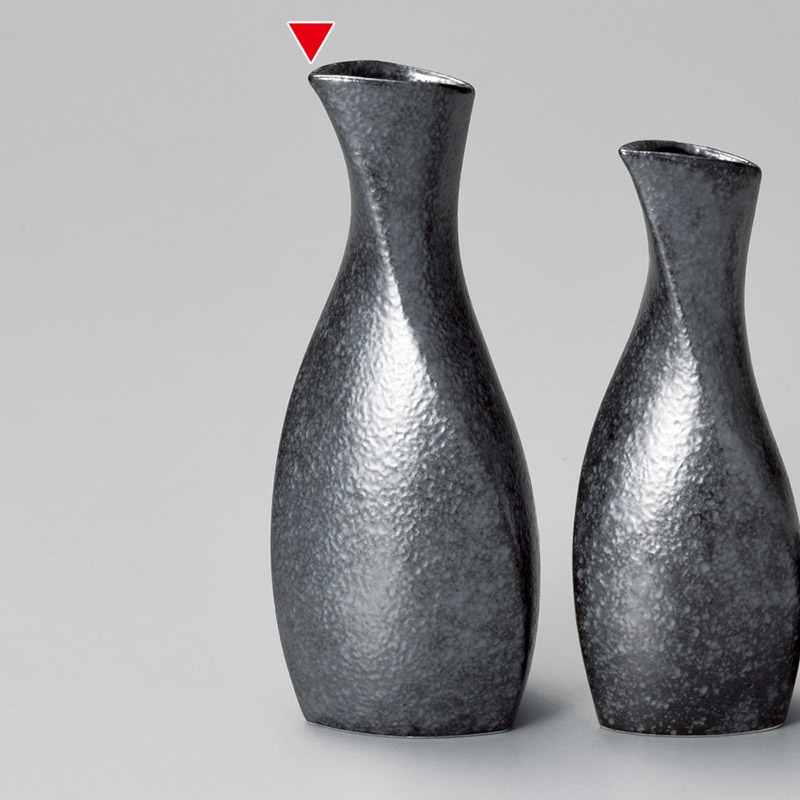 山万 33926-460 銀黒ネジリ2号徳利 1個（ご注文単位1個）【直送品】