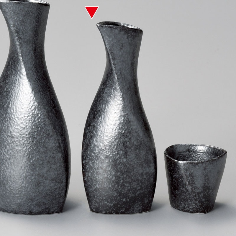 山万 33927-460 銀黒ネジリ1号徳利 1個（ご注文単位1個）【直送品】