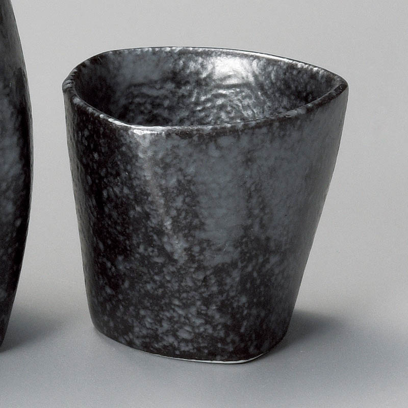 山万 33928-460 銀黒ネジリ盃 1個（ご注文単位1個）【直送品】