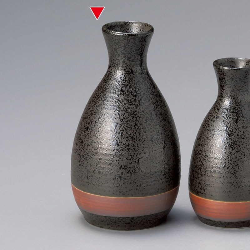 山万 34040-190 黒結晶ライン2合徳利 1個（ご注文単位1個）【直送品】