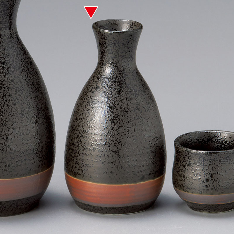 山万 34041-190 黒結晶ライン1合徳利 1個（ご注文単位1個）【直送品】