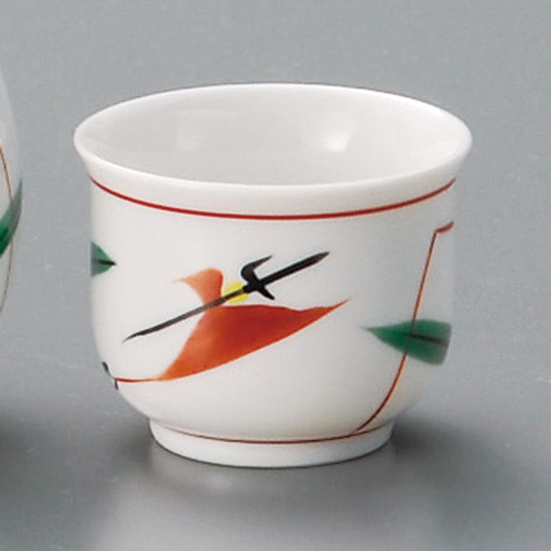 山万 33919-550 赤絵つゆ草ぐい呑 1個（ご注文単位1個）【直送品】