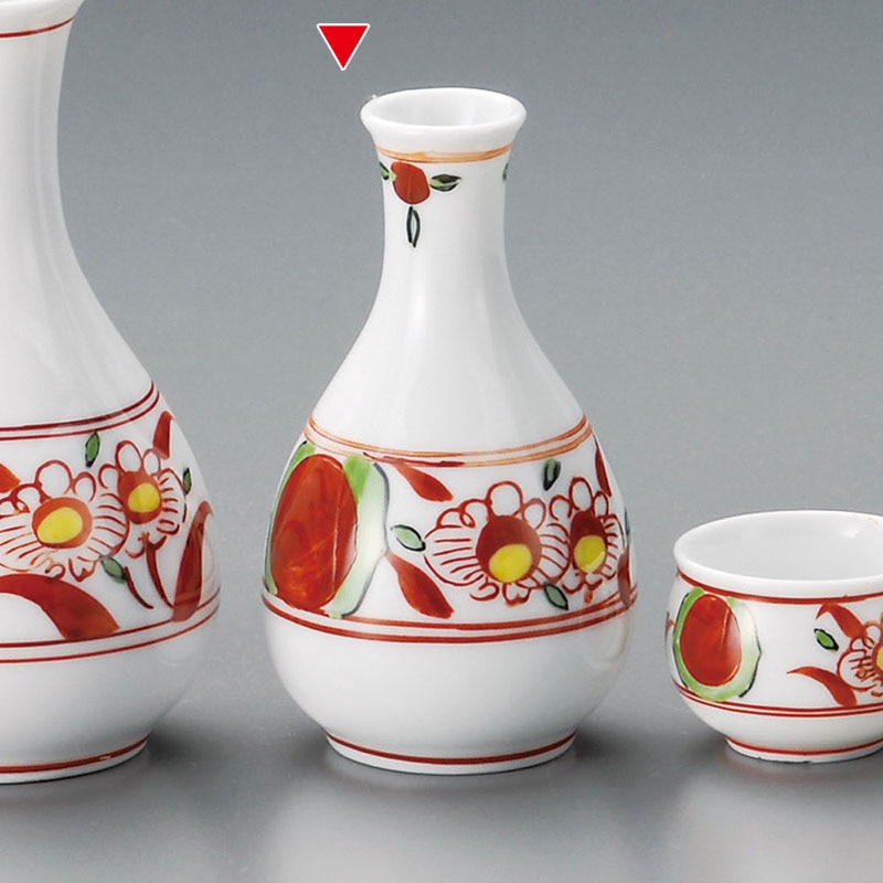 山万 33921-250 赤絵丸紋小徳利 1個（ご注文単位1個）【直送品】