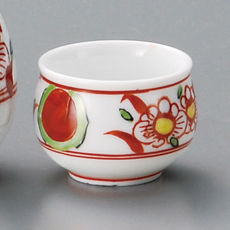 山万 33922-250 赤絵丸紋盃 1個（ご注文単位1個）【直送品】