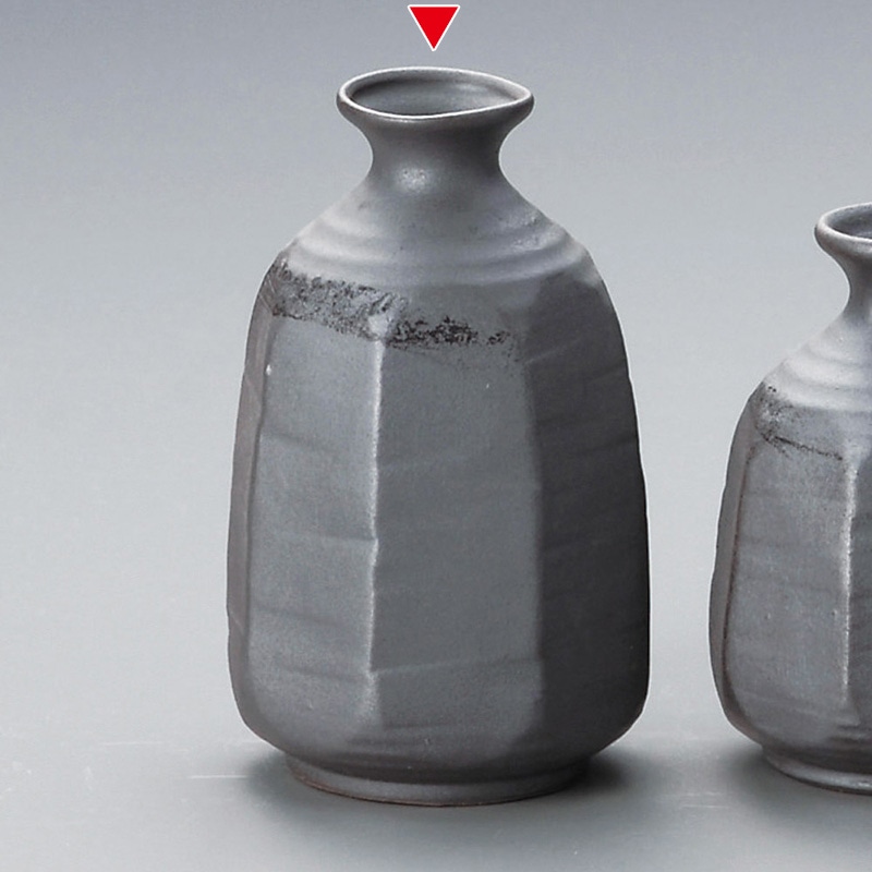 山万 34010-310 八角錆黒大徳利 1個（ご注文単位1個）【直送品】