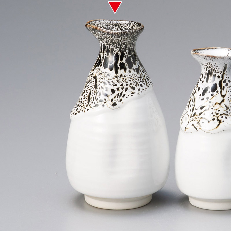 山万 33957-450 粉引黒流し2合徳利 1個（ご注文単位1個）【直送品】