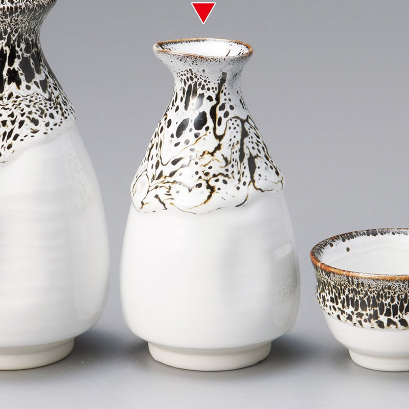 山万 33958-450 粉引黒流し1合徳利 1個（ご注文単位1個）【直送品】