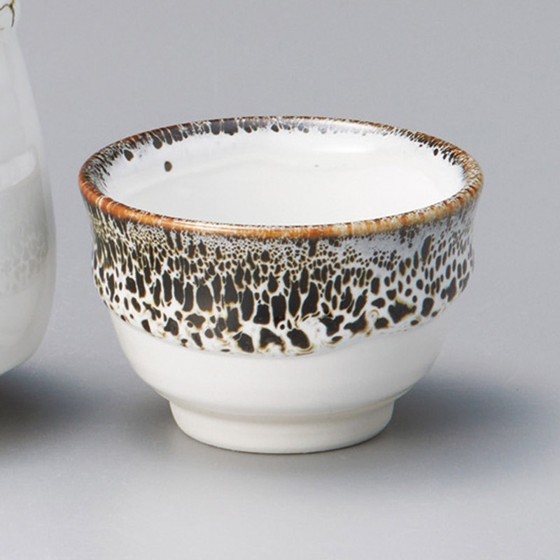 山万 33959-450 粉引黒流しぐい呑 1個（ご注文単位1個）【直送品】