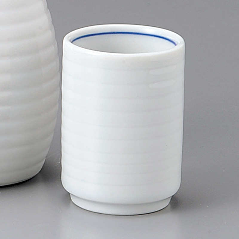 山万 34220-310 白千段切立盃 1個（ご注文単位1個）【直送品】