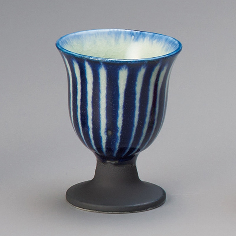 山万 34519-130 青十草高台冷酒杯 1個（ご注文単位1個）【直送品】