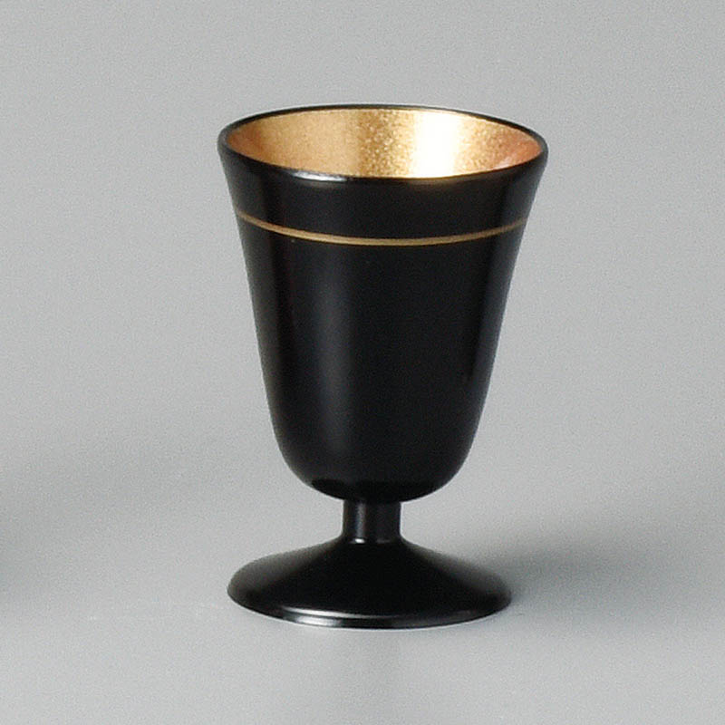山万 34514-800 Aミニワイングラス 黒内金雅金 1個（ご注文単位1個）【直送品】