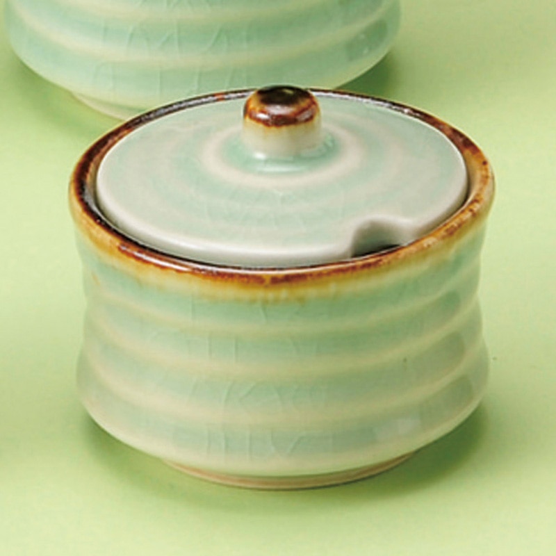 山万 34818-550 ビードロ灰釉渕錆筒型からし入 1個(ご注文単位1個)【直送品】