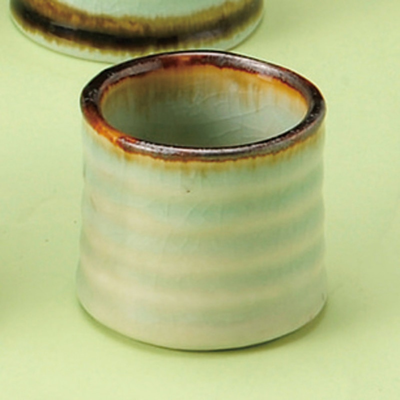 山万 34819-550 ビードロ灰釉渕錆筒型楊子入 1個（ご注文単位1個）【直送品】