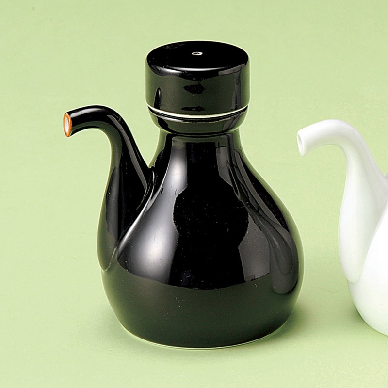 山万 34915-730 黒キャップ汁次 ねじ式 有田焼 1個（ご注文単位1個）【直送品】