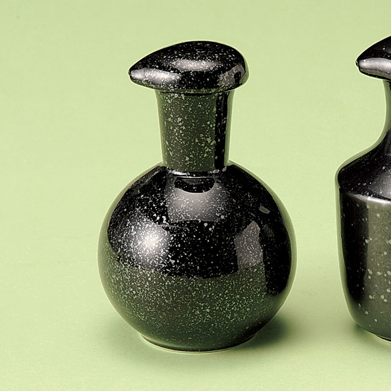 山万 34923-290 黒結晶丸醤油差し(ミニ) 1個(ご注文単位1個)【直送品】