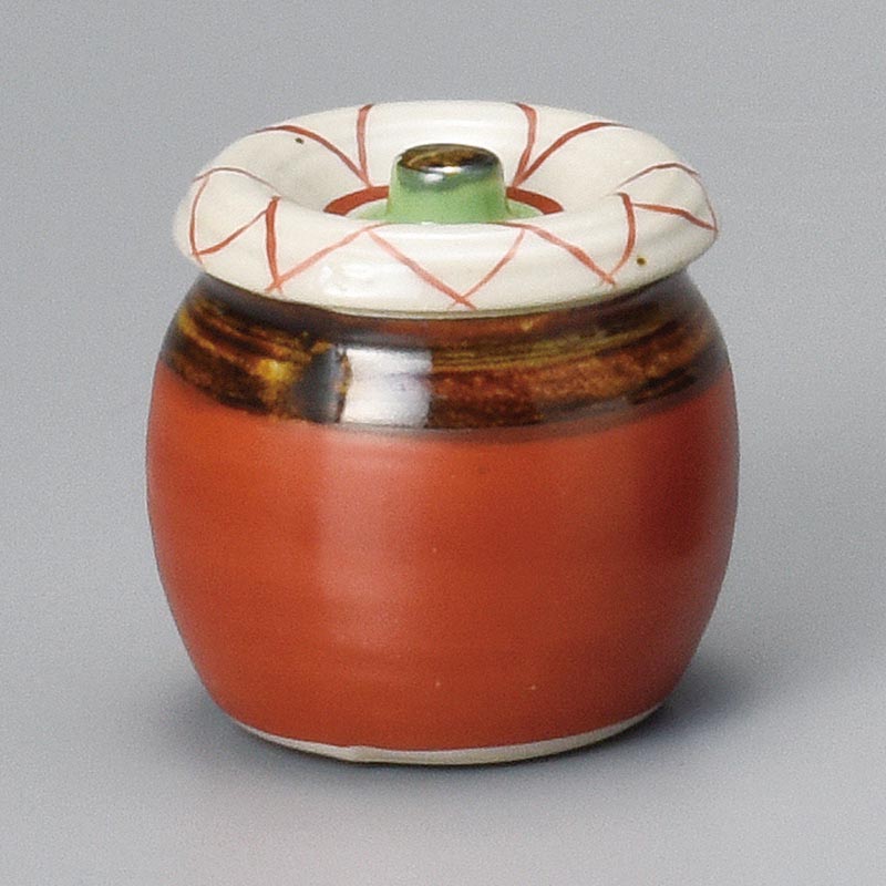 山万 35316-460 花紋ミニツボカット付(赤) 1個(ご注文単位1個)【直送品】