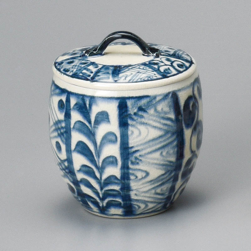 山万 35323-510 染付蓋物 1個（ご注文単位1個）【直送品】