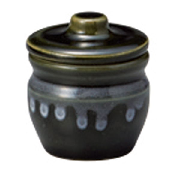 山万 35406-460 織部白流し豆ツボ 1個（ご注文単位1個）【直送品】