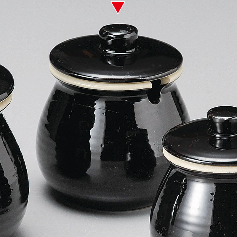 山万 35514-460 黒釉ソース入(中) 1個（ご注文単位1個）【直送品】