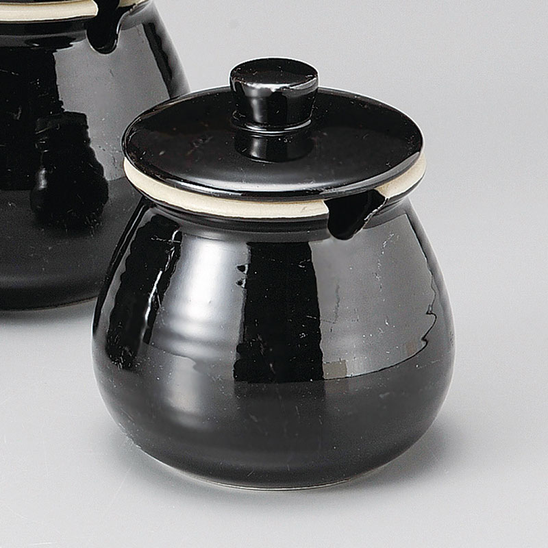 山万 35515-460 黒釉ソース入(小) 1個（ご注文単位1個）【直送品】