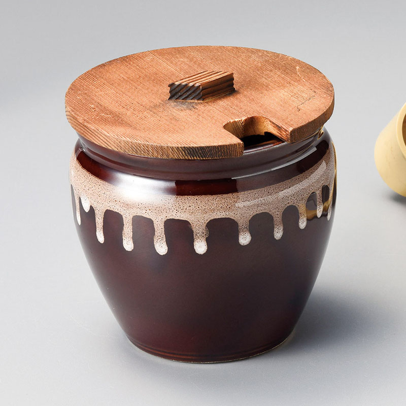 山万 35531-460 アメ白流し木蓋付4号カメ 1個（ご注文単位1個）【直送品】