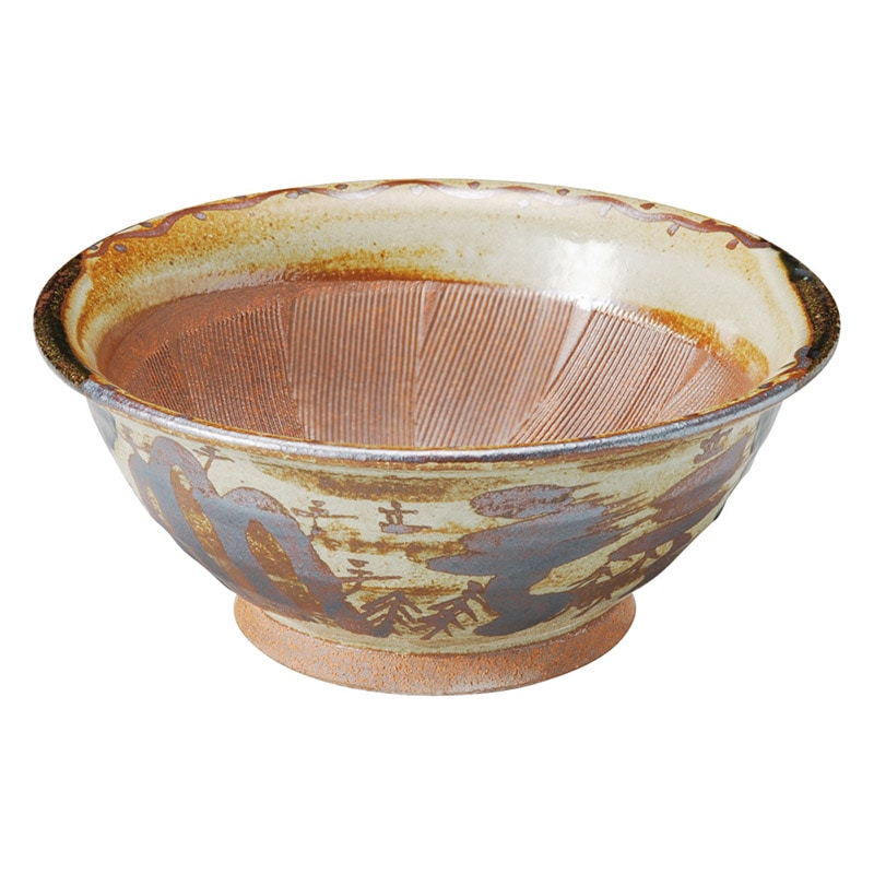 山万 35601-170 オリベ山水9寸スリ鉢 1個（ご注文単位1個）【直送品】