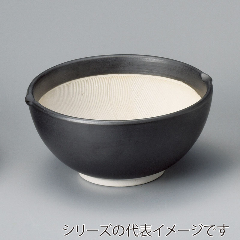 山万 35706-460 黒マット波紋櫛目丸型5.5寸す 1個（ご注文単位1個）【直送品】