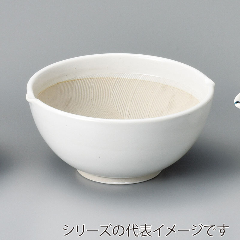 山万 35709-460 白マット波紋櫛目丸型5.5寸す 1個（ご注文単位1個）【直送品】