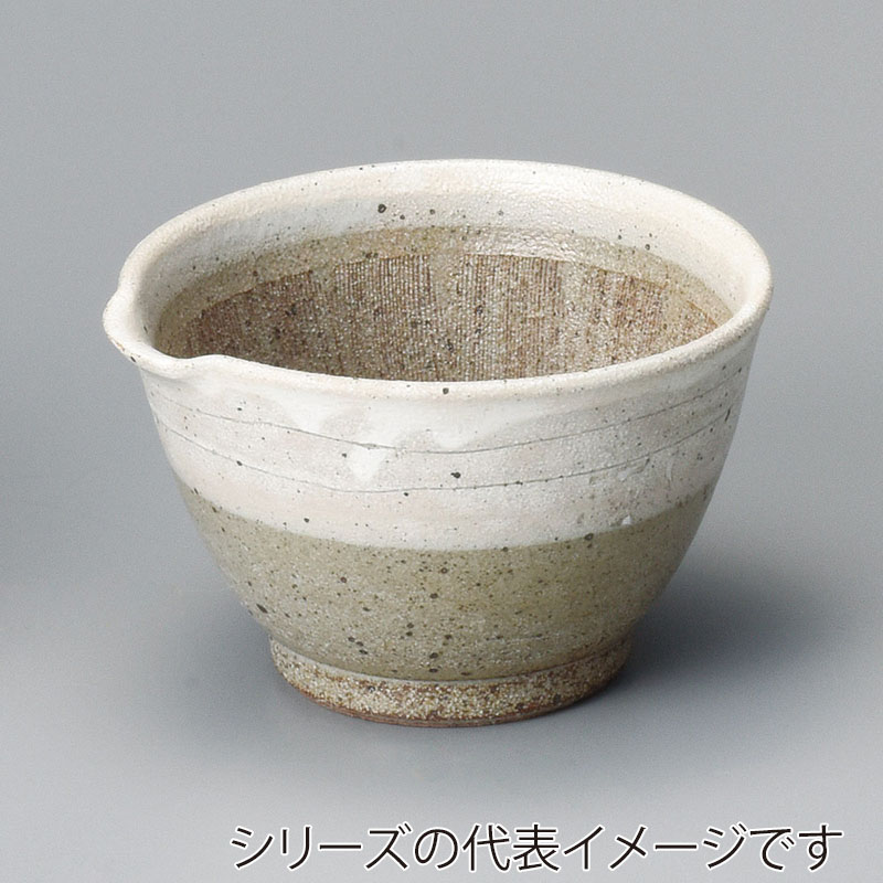 山万 35726-310 粉引線かき5.5麦トロ鉢 1個（ご注文単位1個）【直送品】
