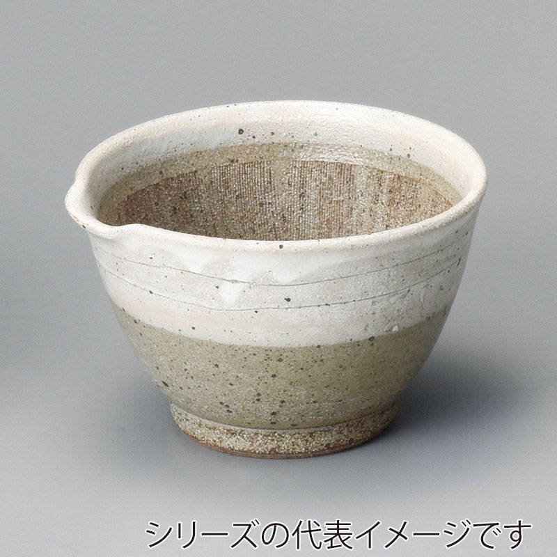 山万 35727-310 粉引線かき4.2麦トロ鉢 1個（ご注文単位1個）【直送品】