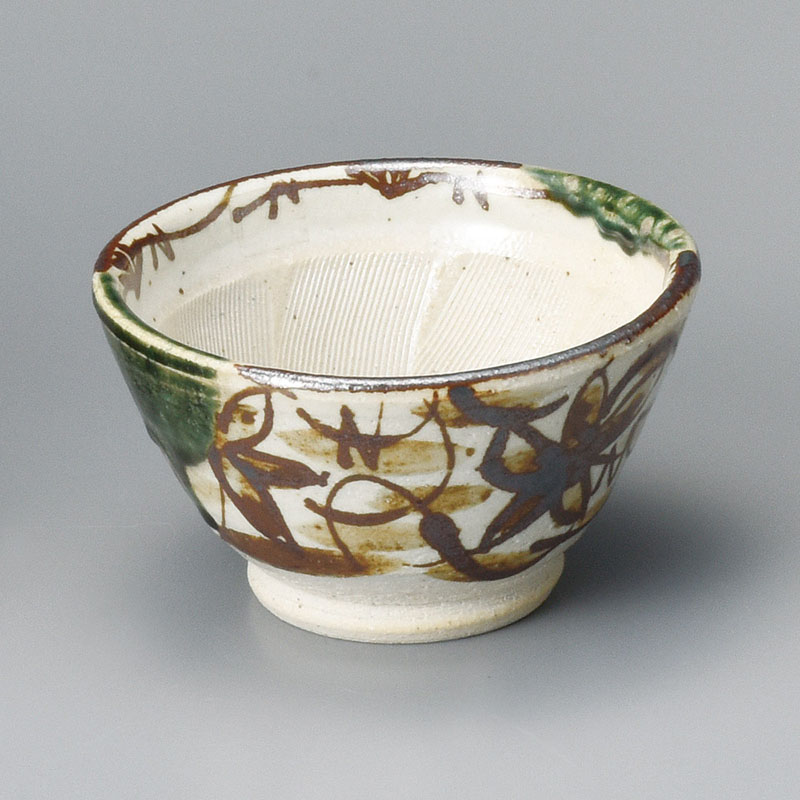 山万 35732-570 織部鉄仙花5寸反スリ鉢 1個（ご注文単位1個）【直送品】