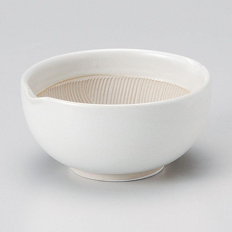 山万 35804-460 白マット波紋櫛目丸型3.5寸す 1個（ご注文単位1個）【直送品】